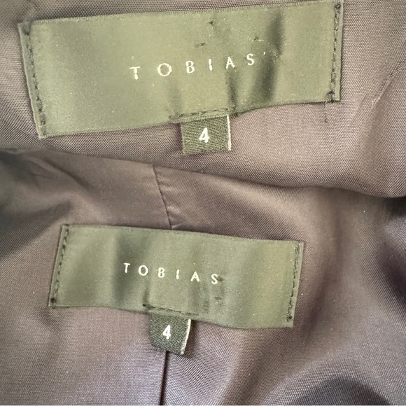 Tobias Suit Midi Dress Blazer Button Jacket Set of 2 Navy Blue Formal Wear Sz 4 - Picture 8 of 16